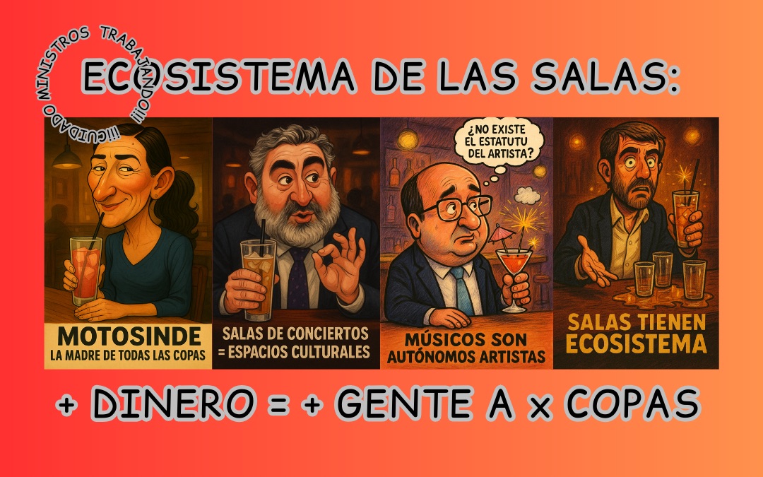 Desde los 3 millones de euros gastados, por decreto, de Motosinde, paasando por los Espacios Culturales, a los Autónomos Artistas y voltereta y media, y: ¡¡Ecosistema. Todo por las copas!!